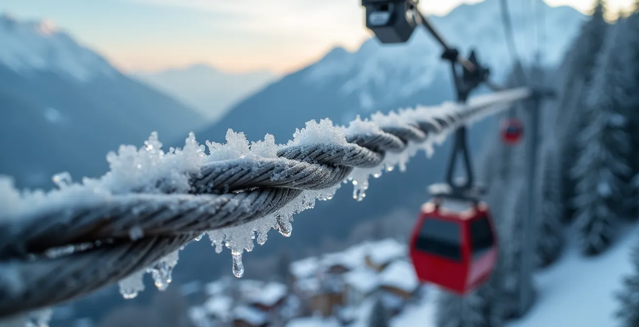 Luftseilbahn als Lebensader eines Schweizer Bergdorfes mit Gütertransport