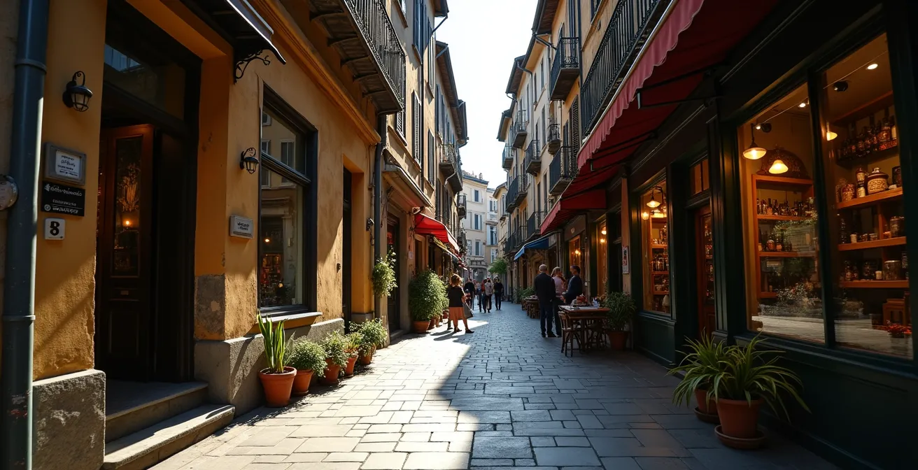 Kontrast zwischen touristischen Souvenirläden und historischer Architektur in Luzern, der die Gentrifizierung symbolisiert.