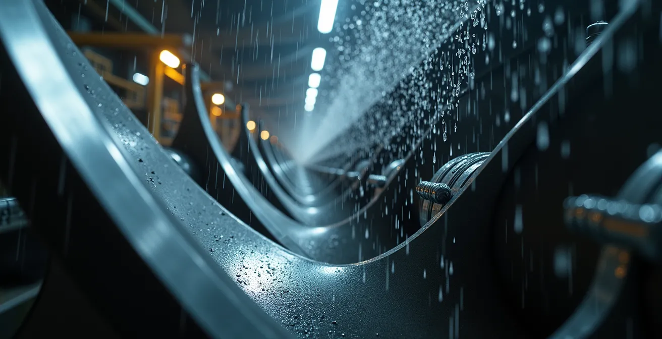 Blick in eine unterirdische Turbinenkaverne eines Schweizer Pumpspeicherkraftwerks mit massiven Generatoren und komplexer Technik