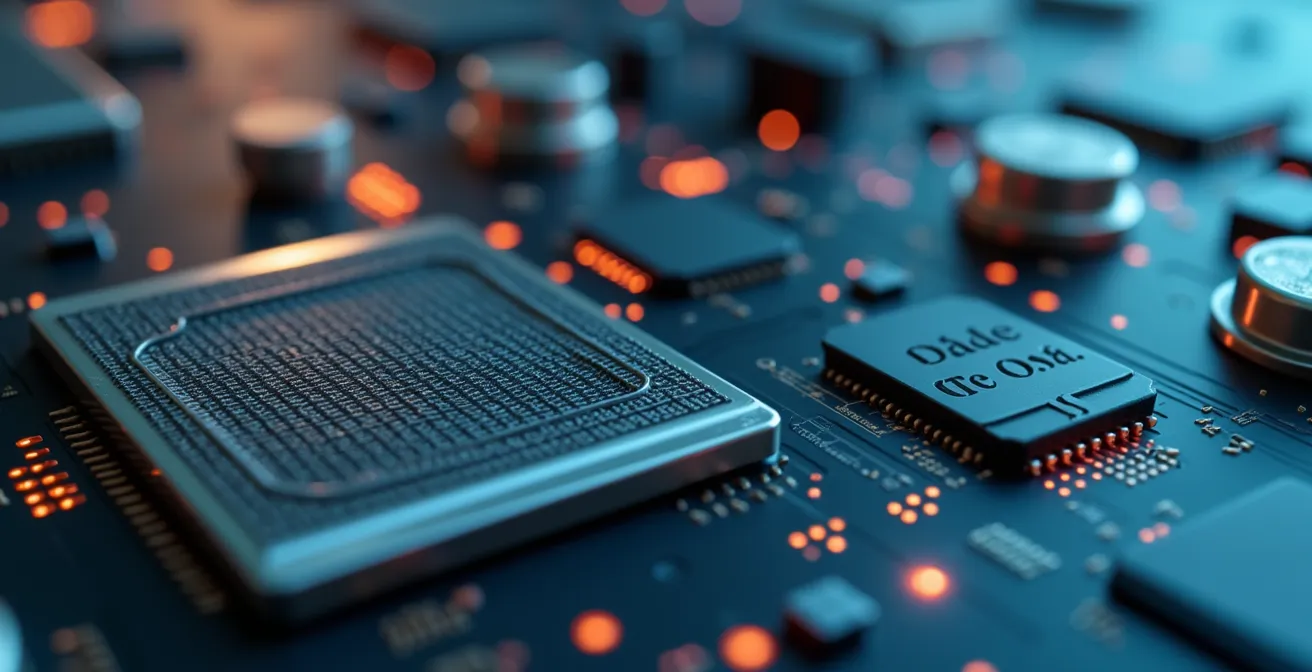 Makroaufnahme von hochpräzisen Robotersensoren mit taktiler Oberfläche