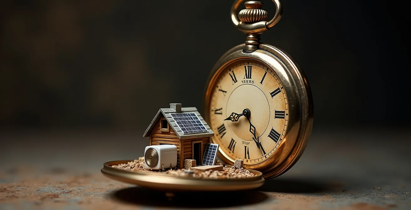 Visuelle Darstellung eines 20-Jahre Sanierungsfahrplans mit Meilensteinen