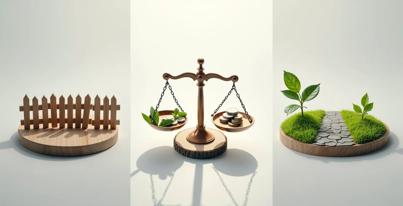 Visuelle Darstellung verschiedener umweltpolitischer Massnahmen wie Verbote, Steuern und Anreize.